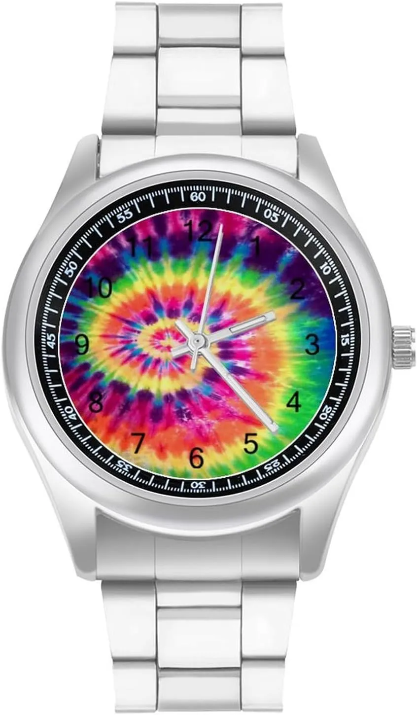 Tie Dye Fashion Classic Wrist Watches for Men Casual Business Dress Watch Gifts, style