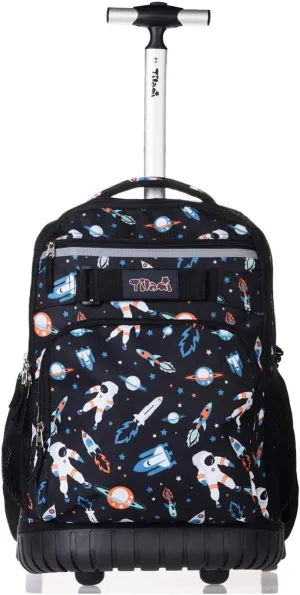 Tilami Rolling Backpack 18 inch Wheeled Backpack School College Student Travel Trip Boys and Girls