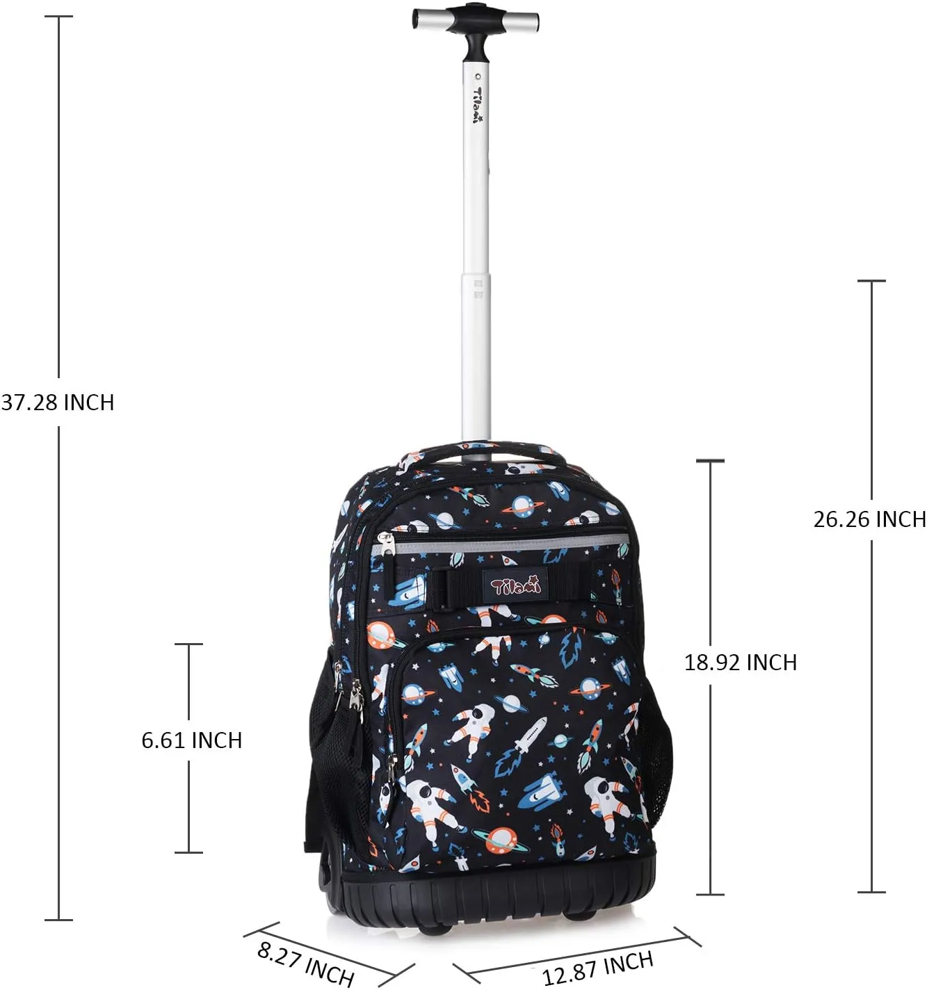 Tilami Rolling Backpack 18 inch Wheeled Backpack School College Student Travel Trip Boys and Girls