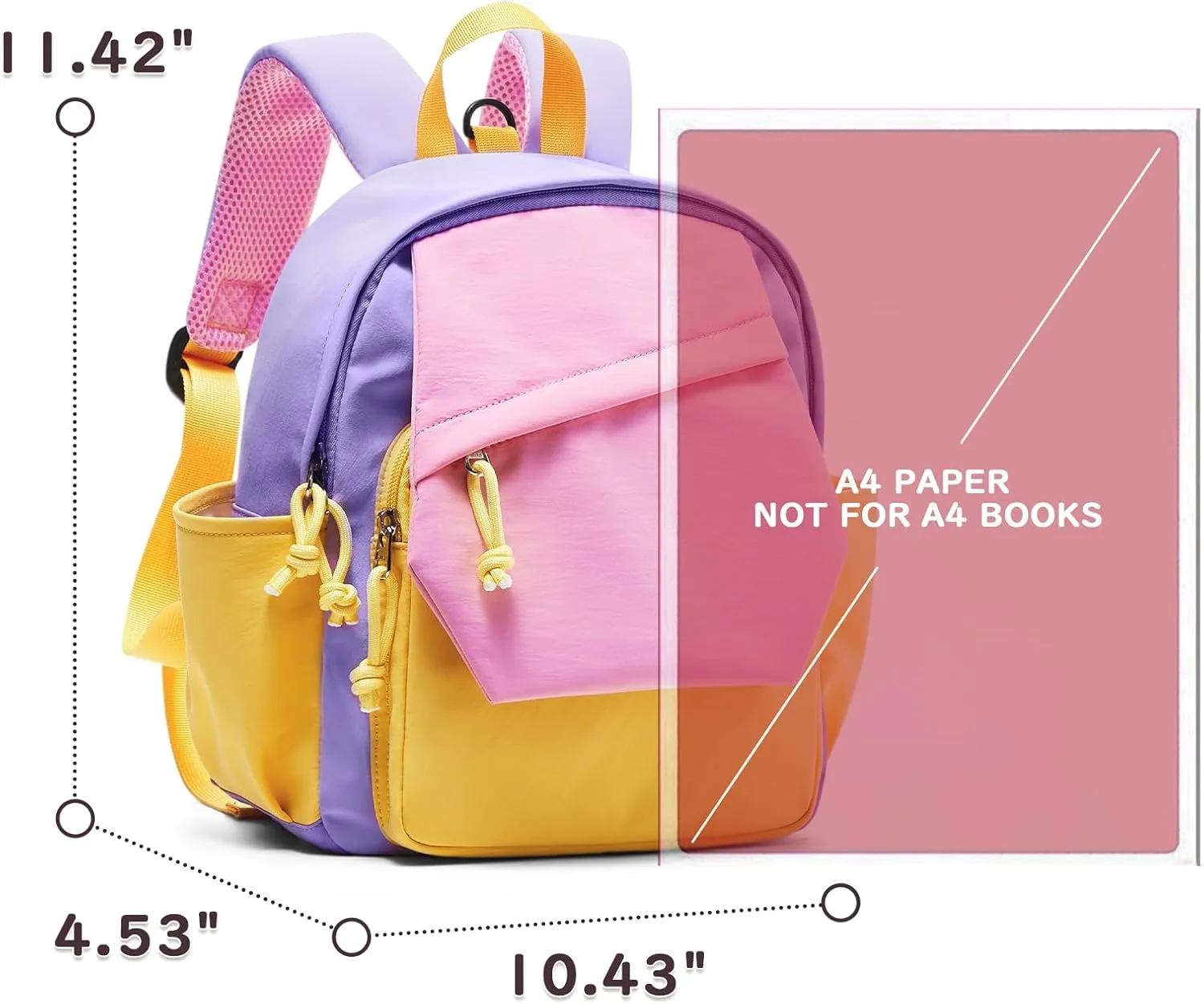 Toddler Backpack for Boys Girls 2-4, Small Kids Backpack for School, Preschool Kindergarten Backpack, Toddler Mini Bookbag Travel Daypack for Kids Purple Pink