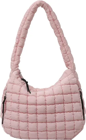 Tote Bag For Women Ladies Large Quilted Tote Bag Winter Soft Quilted Shoulder Bag Down Shoulder Bag Shopping Handbag H
