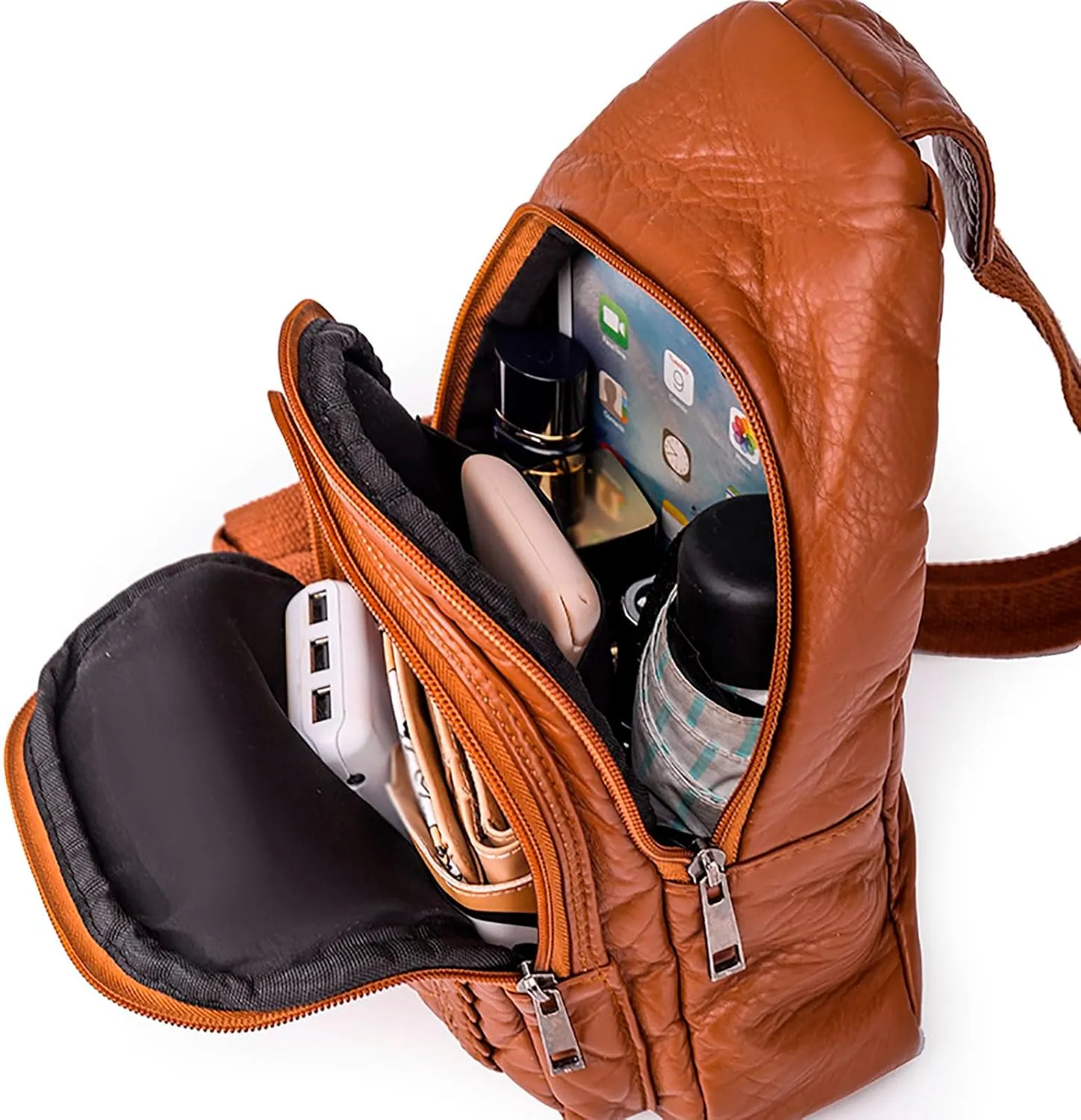 Tote Bag For Women Retro Chest Bag Sling Bag Small Crossbody Pu Leather Satchel Day pack Fashion Shoulder Outdoor Bags V