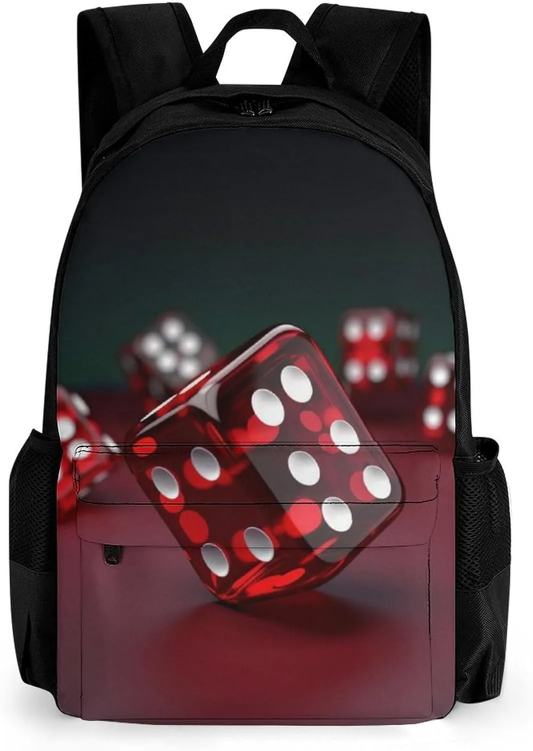 Travel Backpack for Men Women Red Dice Laptop Backpack for Work Office Travel Casual Daypack