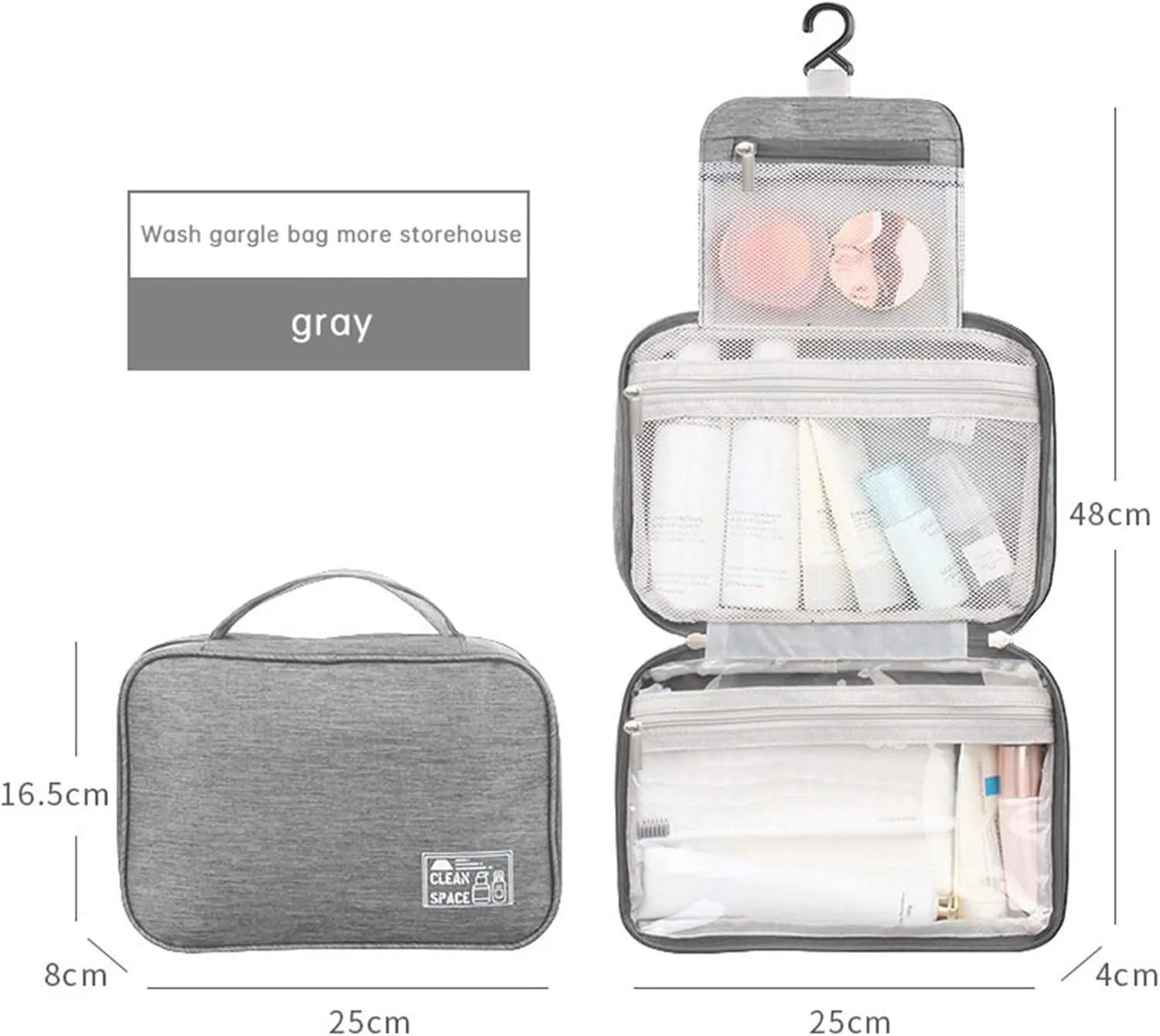 Travel Makeup Bag 10x6.6 Inch Water Resistant Extra Large Makeup Bag Cosmetic Pouch with Handle Toiletry Bag Shampoo,toiletries Full-Size Container Accessories Case for Women Girlfriend Gifts