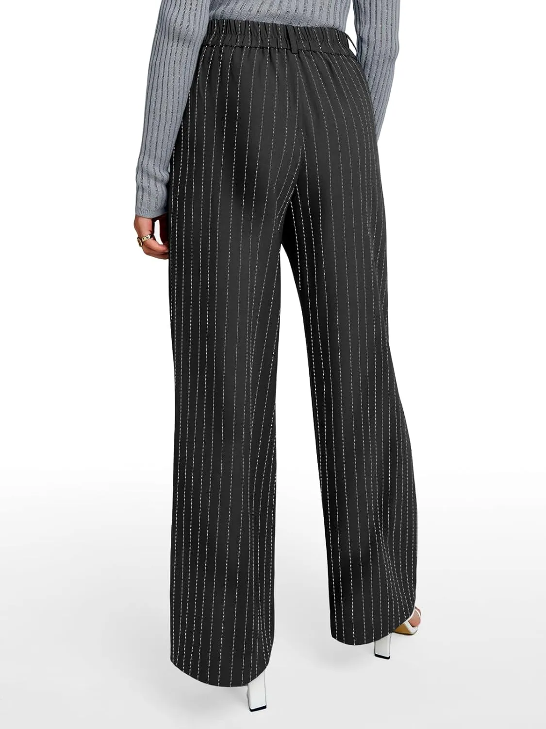 Trendy Queen Women's Wide Leg Dress Pants High Waisted Slacks Dressy Work Trousers with Pockets