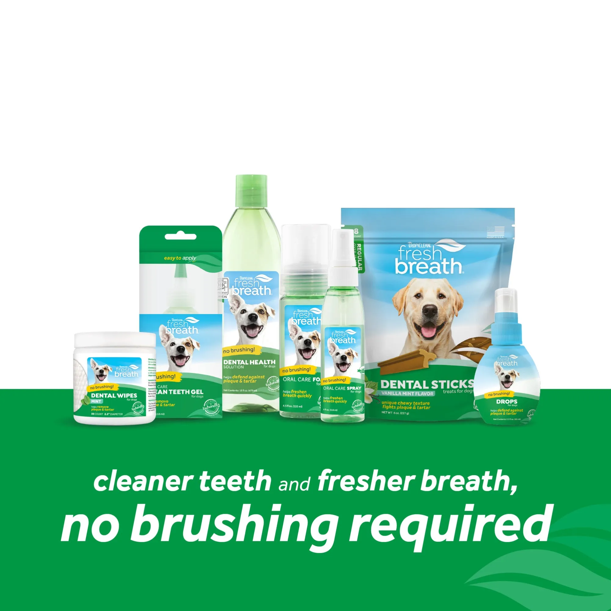 TropiClean Fresh Breath No Brushing Peanut Butter Flavor Clean Teeth Dental & Oral Care Gel for Dogs, 2oz