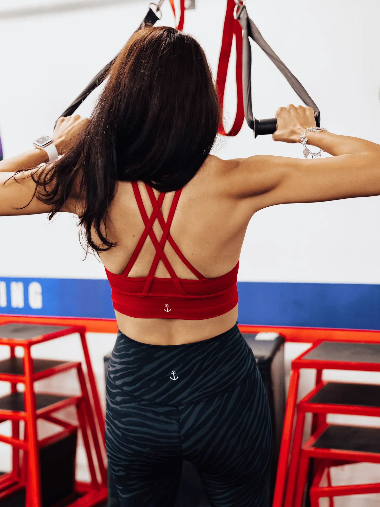 True Red "Amelia" Strappy Back Sports Bra