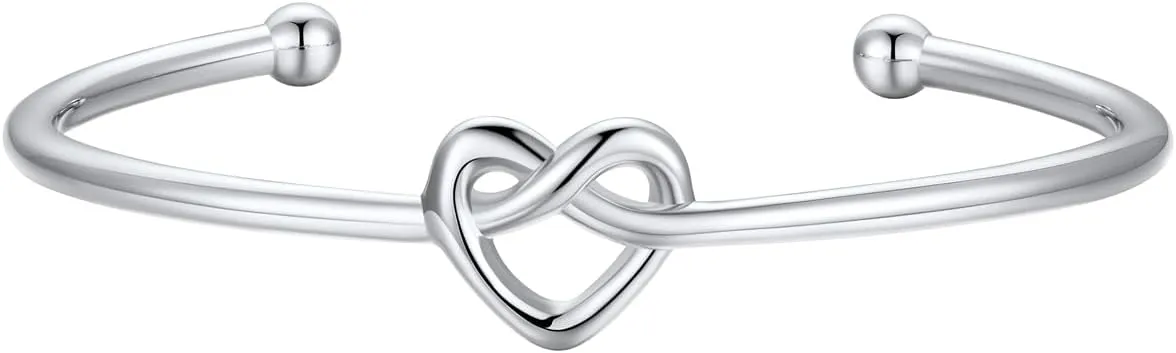 U7 Unisex Simple Cuff Bracelet 18K Real Gold Platinum Plated Fine Bracelets Fashion Jewelry Open Bangle Cuff Bracelets, Twisted or Heart Style