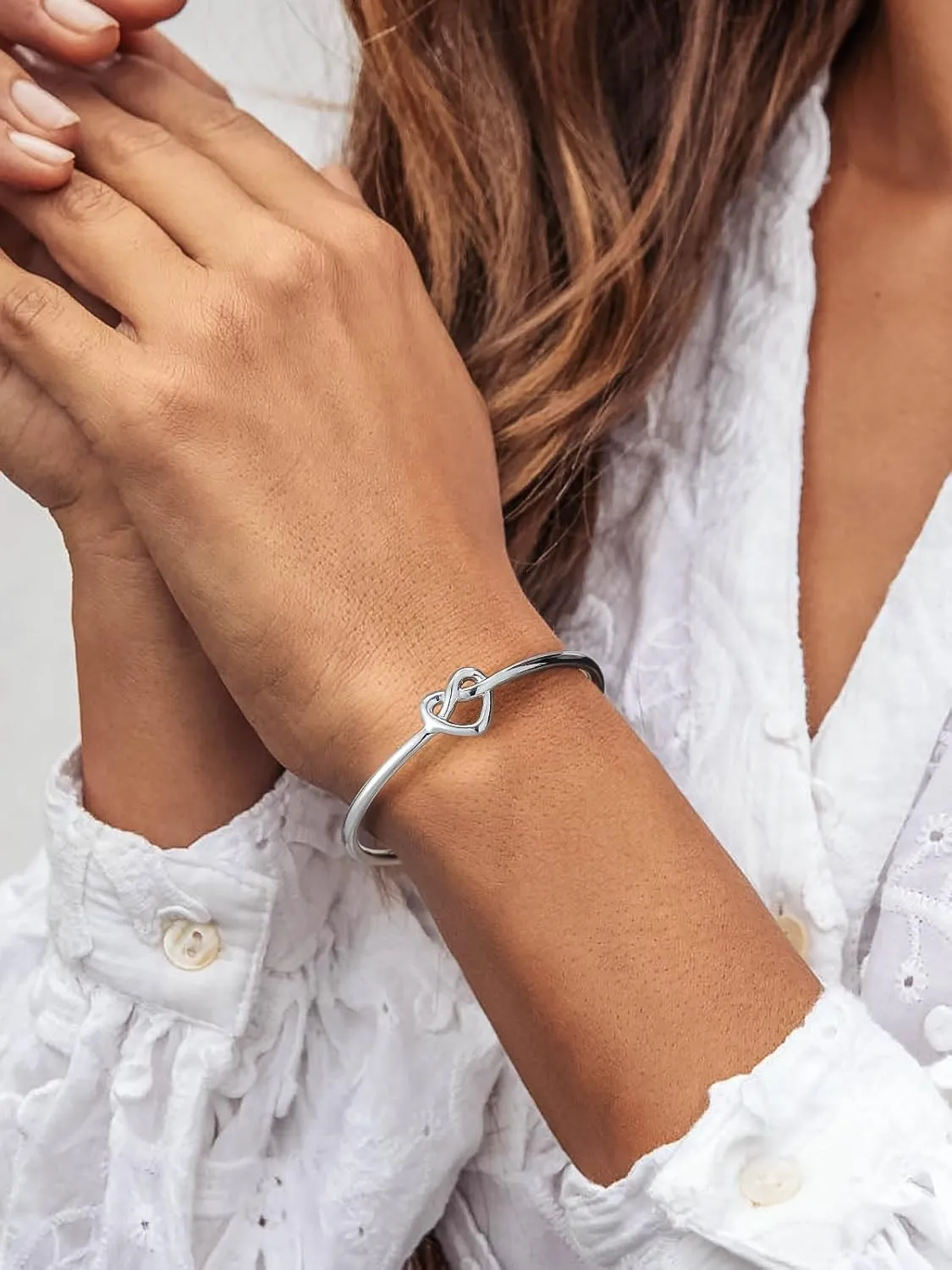 U7 Unisex Simple Cuff Bracelet 18K Real Gold Platinum Plated Fine Bracelets Fashion Jewelry Open Bangle Cuff Bracelets, Twisted or Heart Style