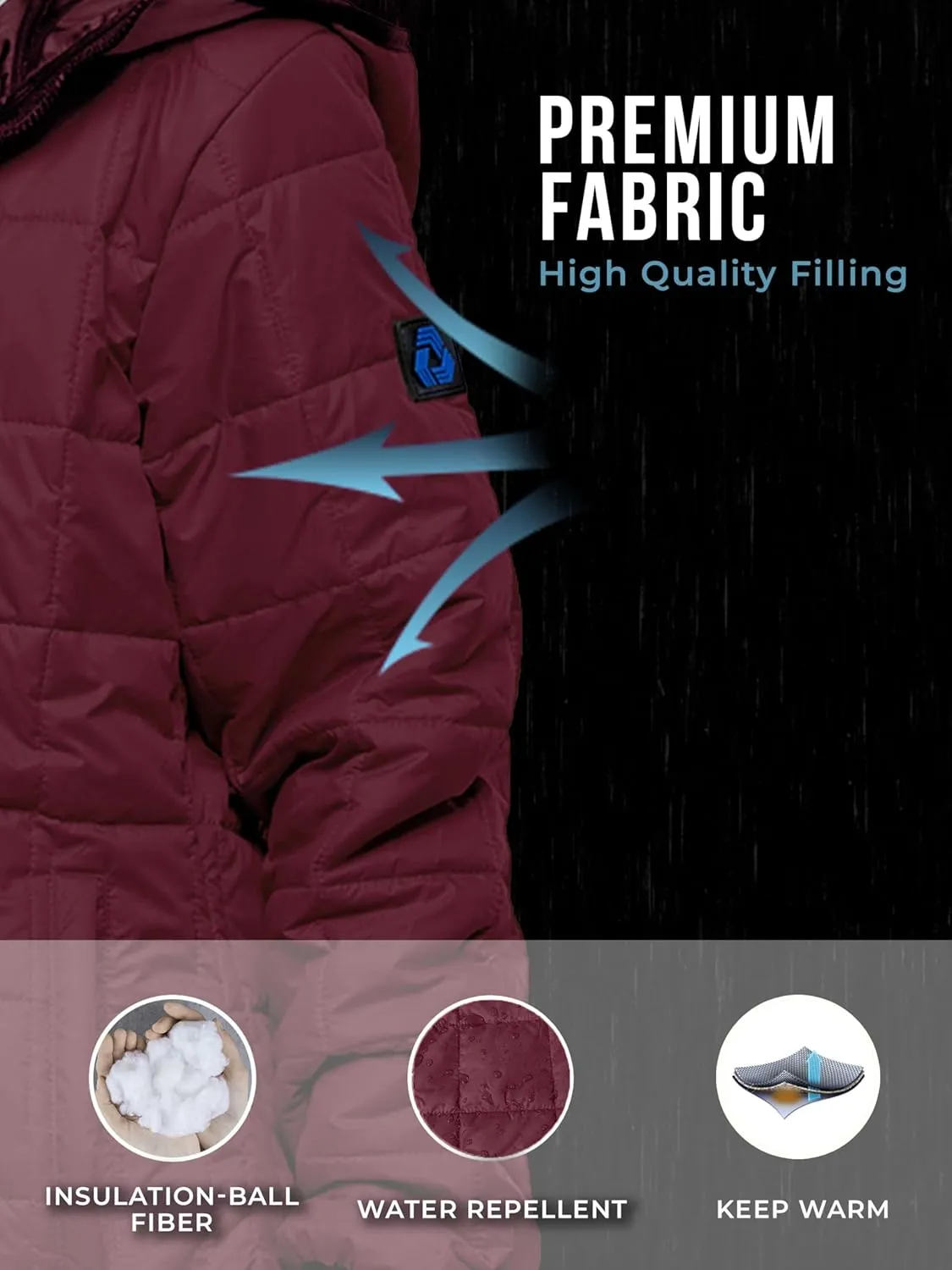 URBAN BUCK Packable Puffer Jacket Women with Hood  32 Degree Lightweight Quilted Winter Puff Foldable Jacket for Women