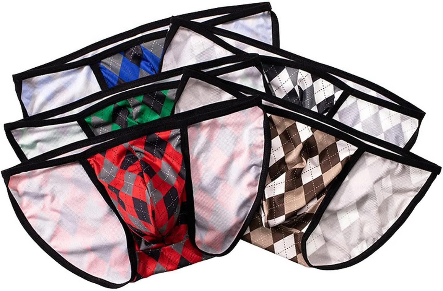 Various Styles of Men's Sexy Checked Underwear (5 Packs)