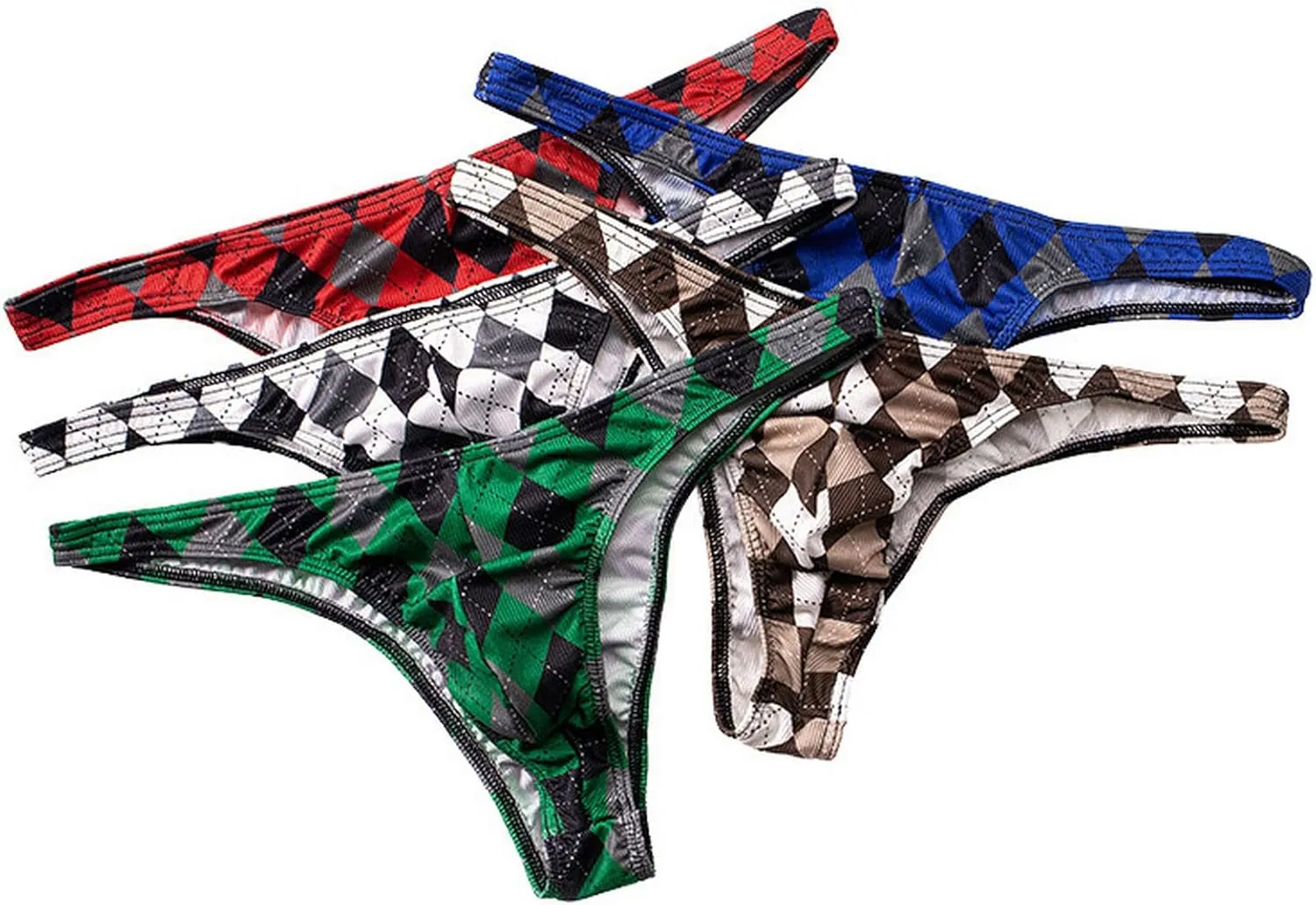 Various Styles of Men's Sexy Checked Underwear (5 Packs)
