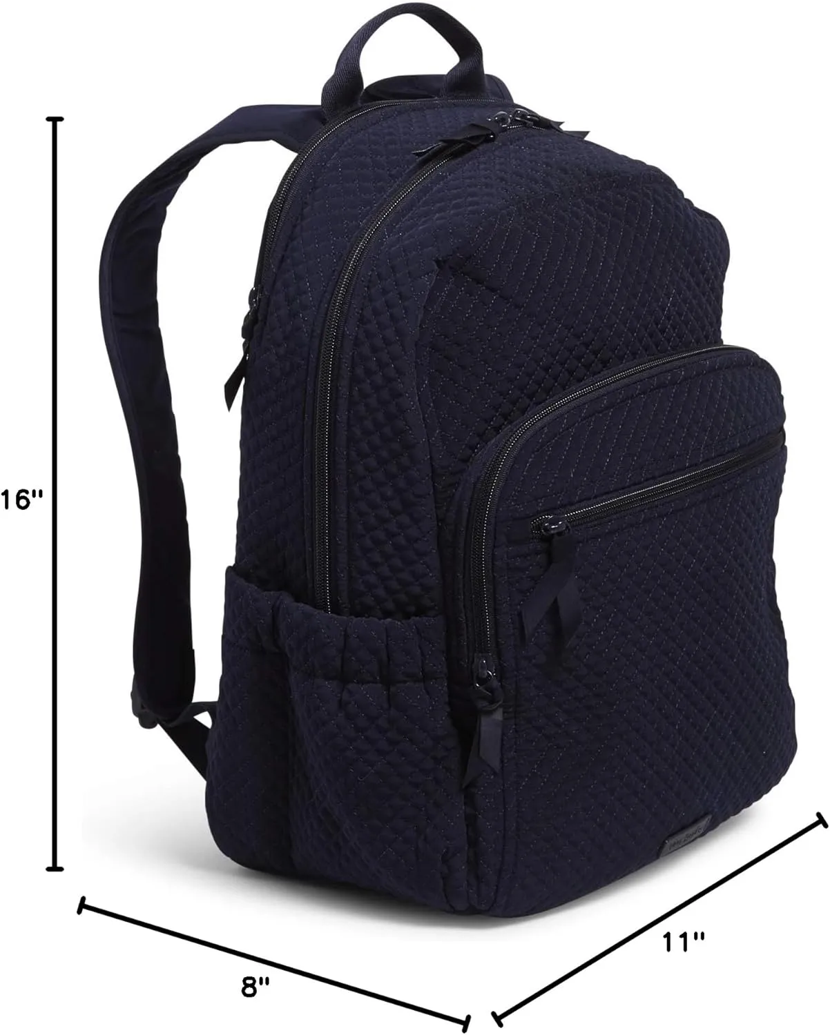 Vera Bradley Women's Microfiber Campus Backpack, Classic Navy, One Size