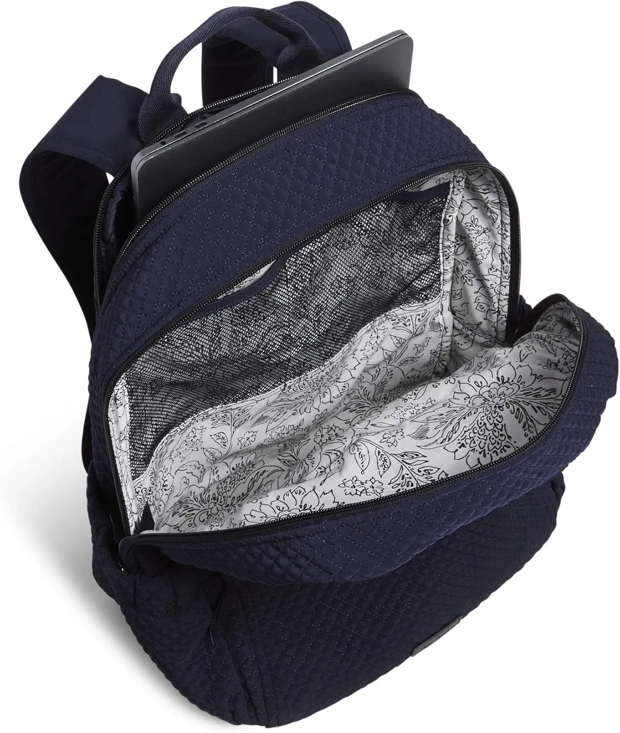 Vera Bradley Women's Microfiber Campus Backpack, Classic Navy, One Size
