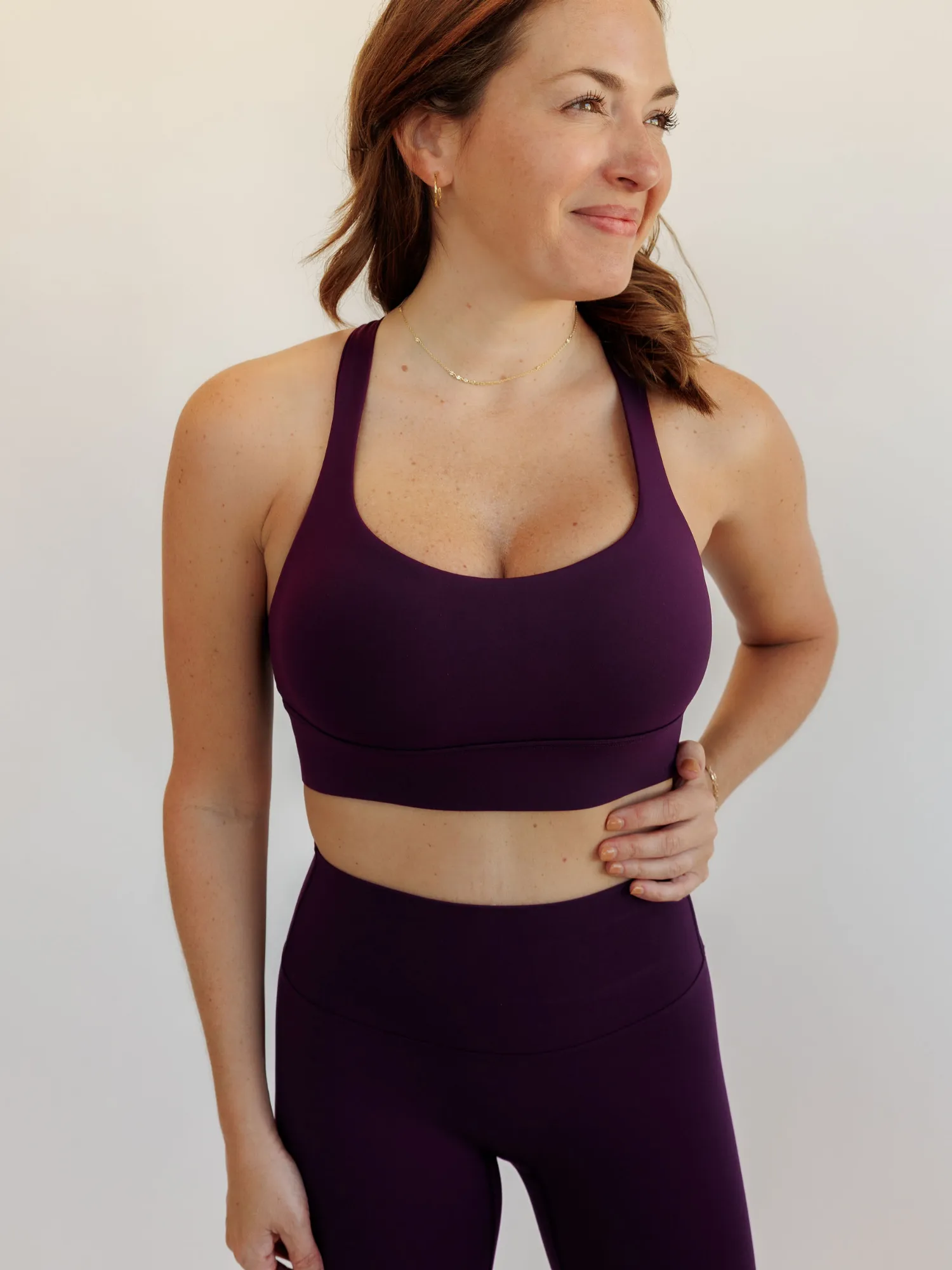Violet Purple "Jossy" Strappy Back Sports Bra