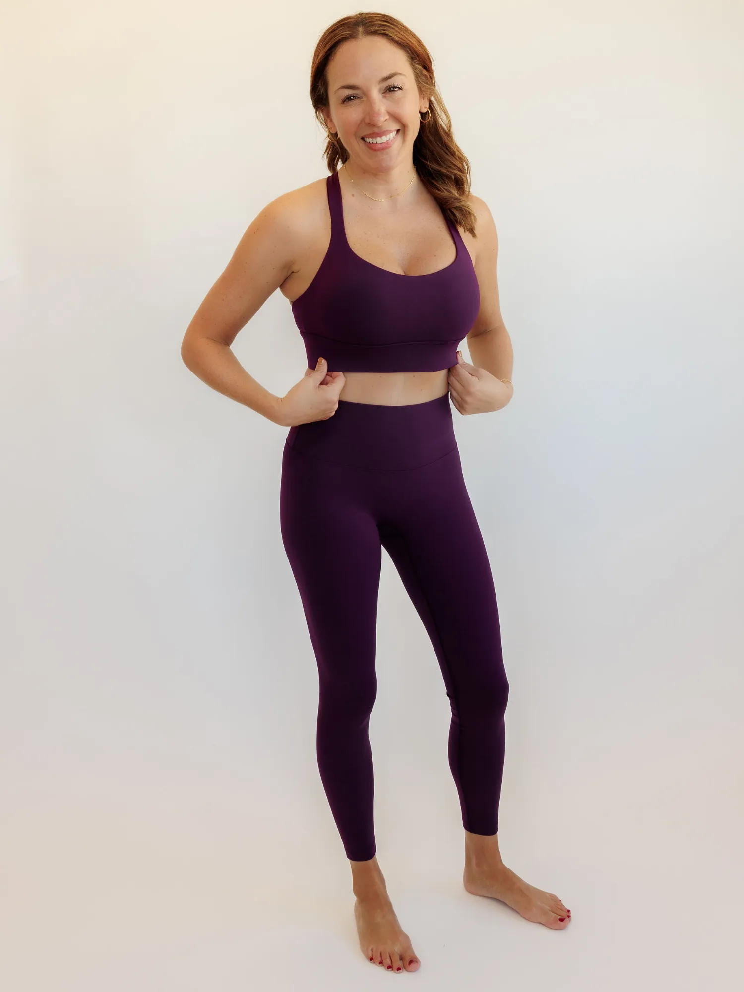 Violet Purple "Jossy" Strappy Back Sports Bra