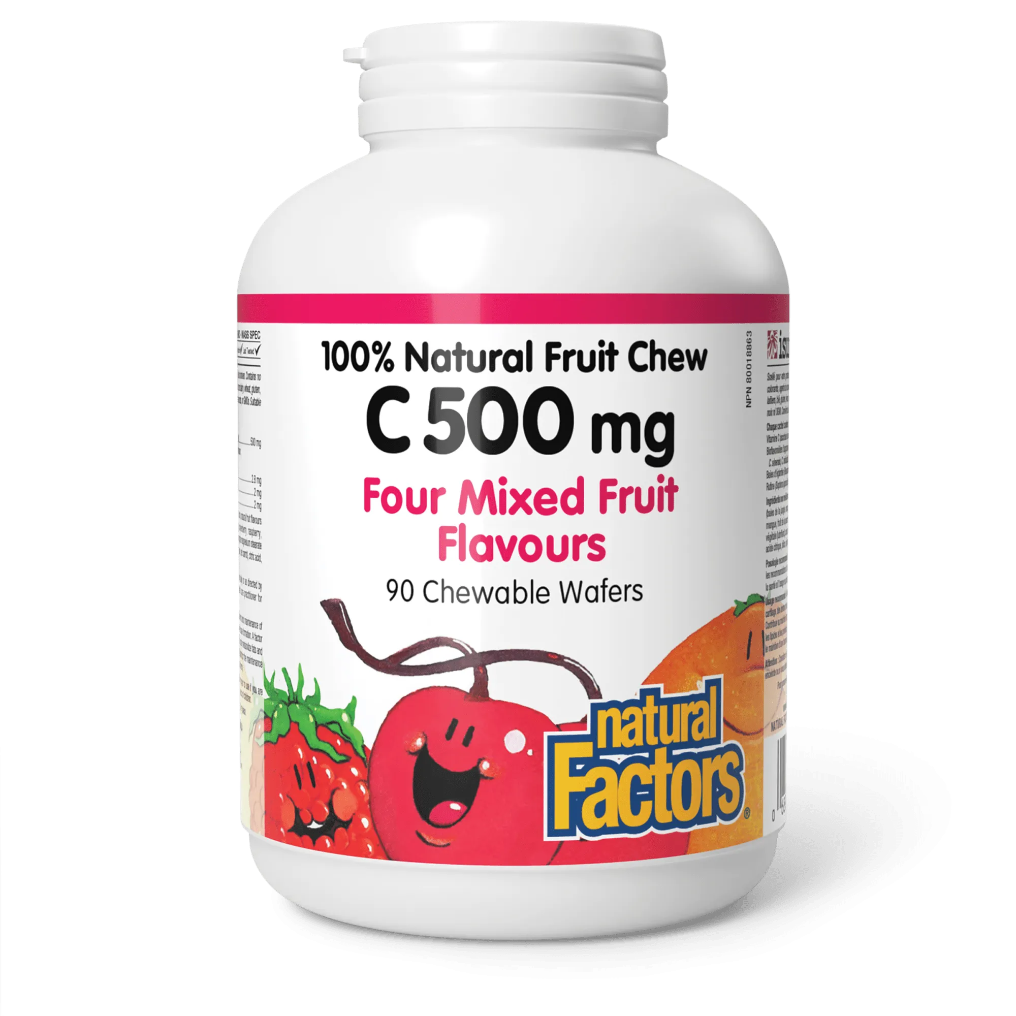 Vitamin C 500 mg 100% Natural Fruit Chew Four Mixed Fruit Flavours