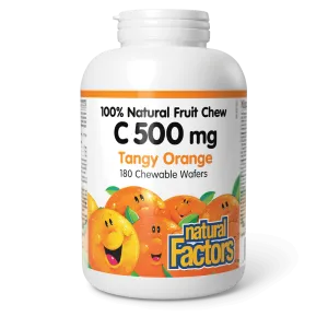 Vitamin C 500 mg 100% Natural Fruit Chew Tangy Orange