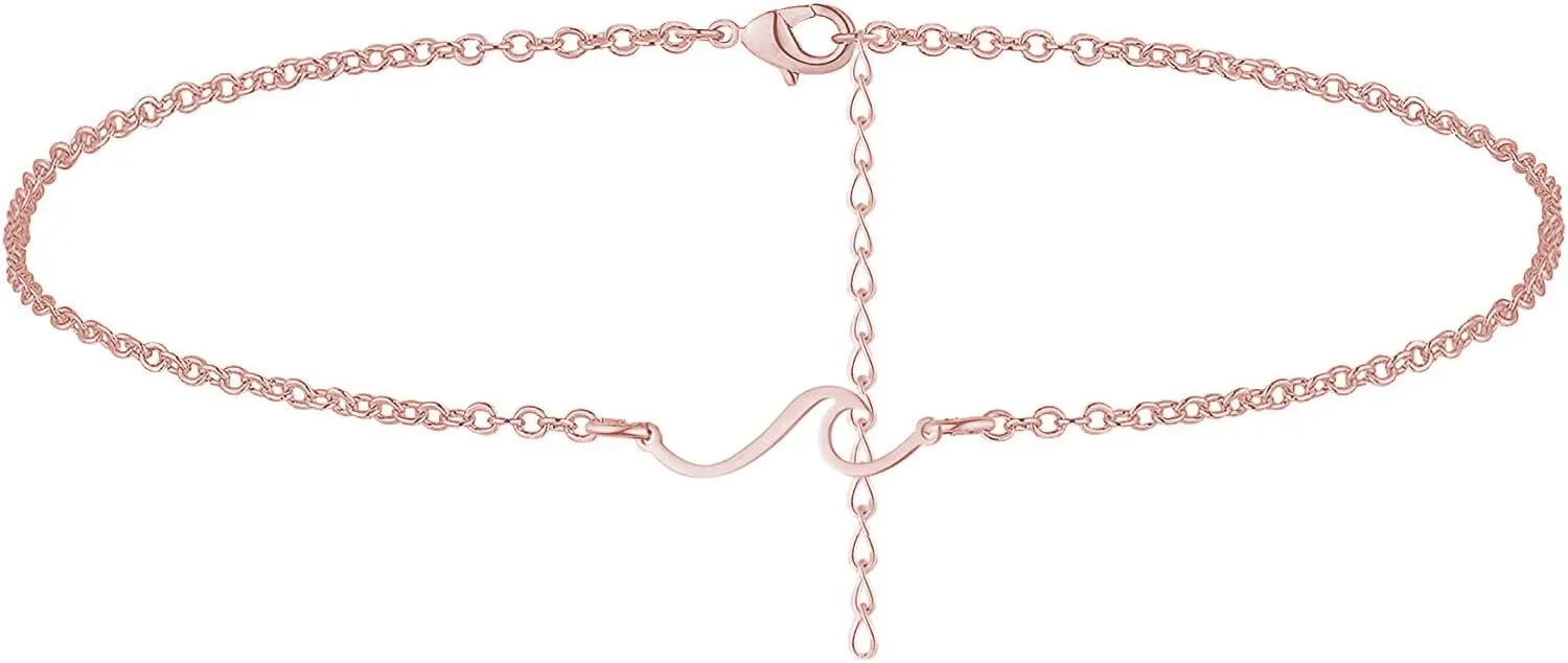 Wave Anklet Bracelet for Women Charm Summer Surfer Beach Link Foot Ankle Bracelets Jewelry