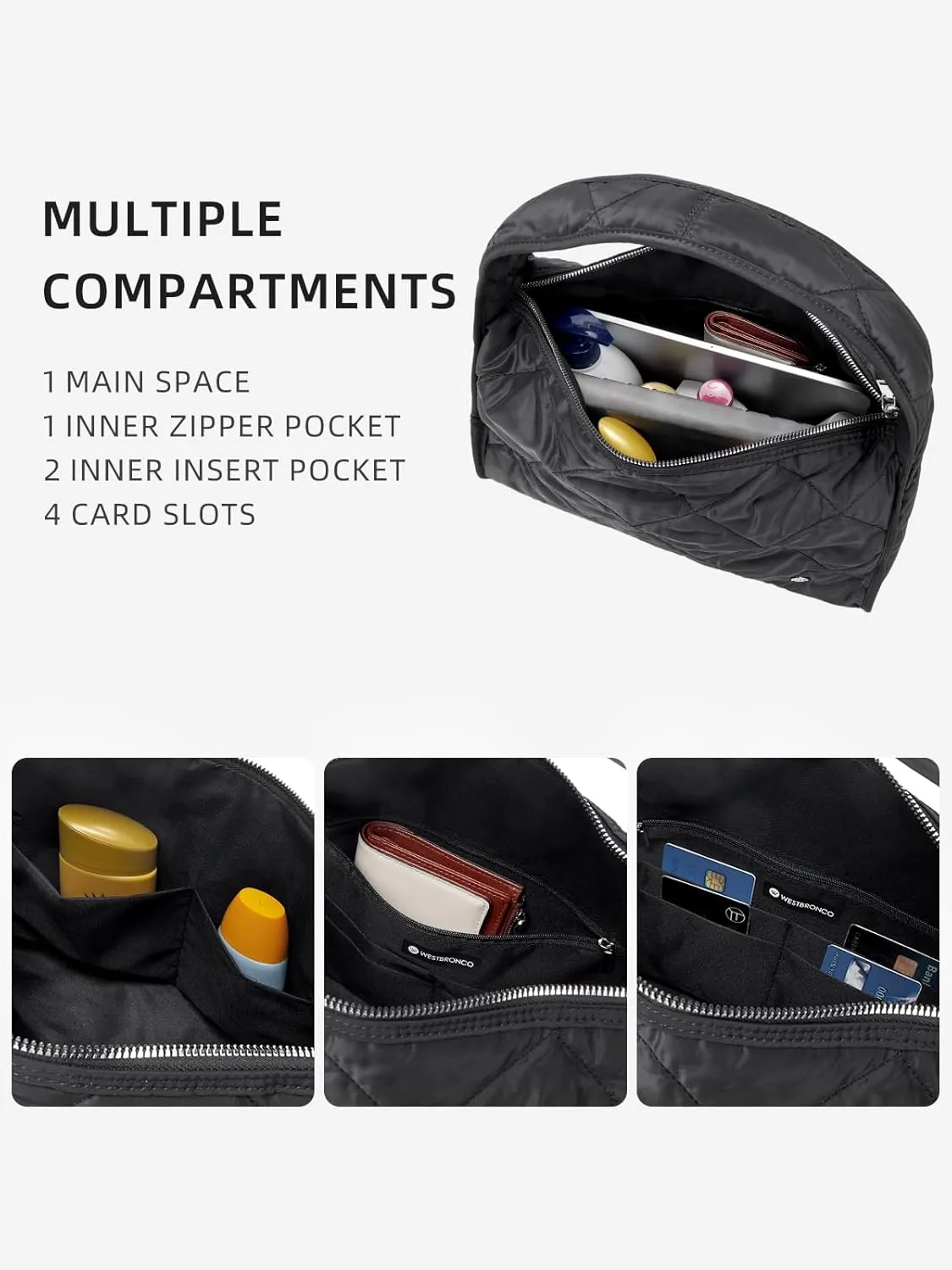 WESTBRONCO Small Crossbody Bags for Women Nylon with Adjustable Strap, Mini Crossbody Purse, Shoulder Bag Traveling Workout