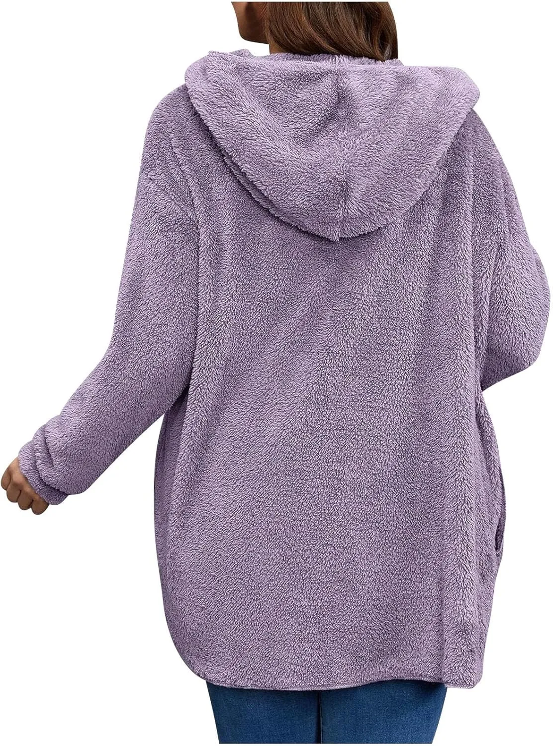 Winter Cardigan for Women Oversized Sherpa Jacket Fleece Long Sleeve Hoodies Casual Warm Coat Loose Fit Tops