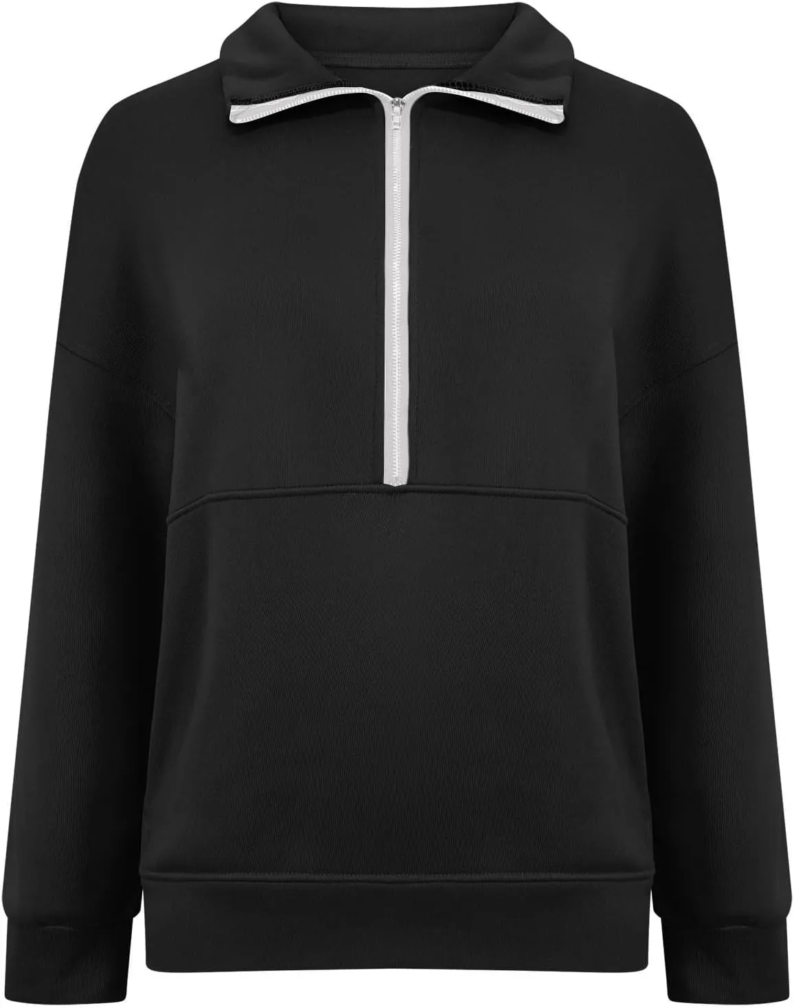 Women Fleece Half Zip Pullover Comfy Oversized Sweatshirt Trendy 1/4 Zip Up Hoodie Casual Fall Sweaters with Pockets