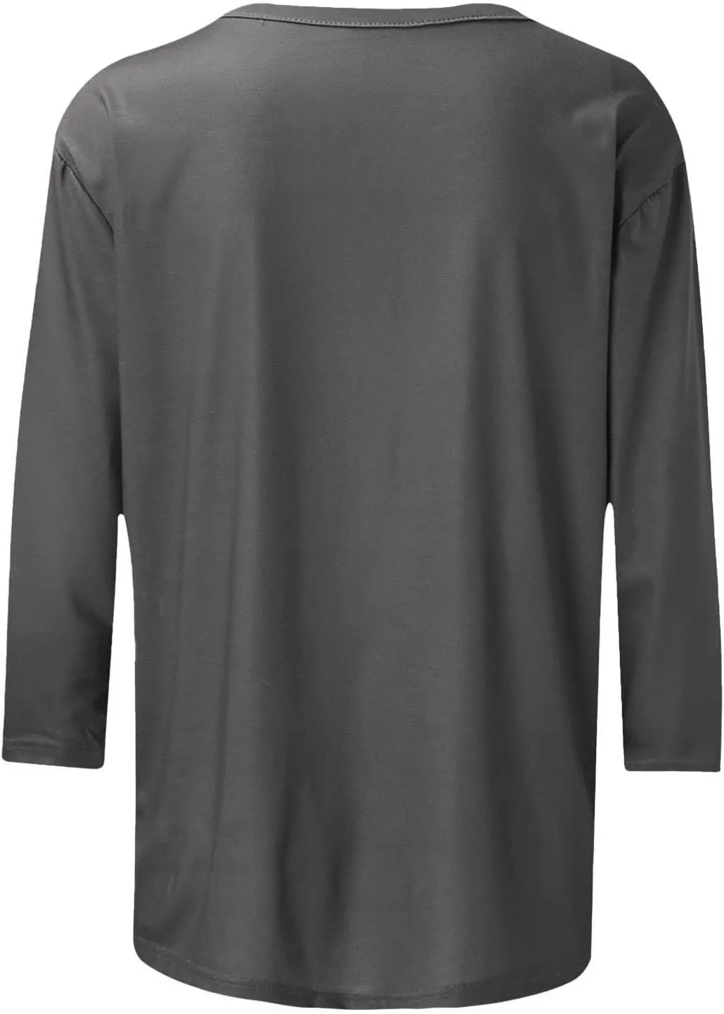 Women's 3/4 Sleeve Tops Trendy Summer 2025 Crew Neck Solid Color T-Shirts Slim Tunic Blouses Loose Fit Workout Outfits
