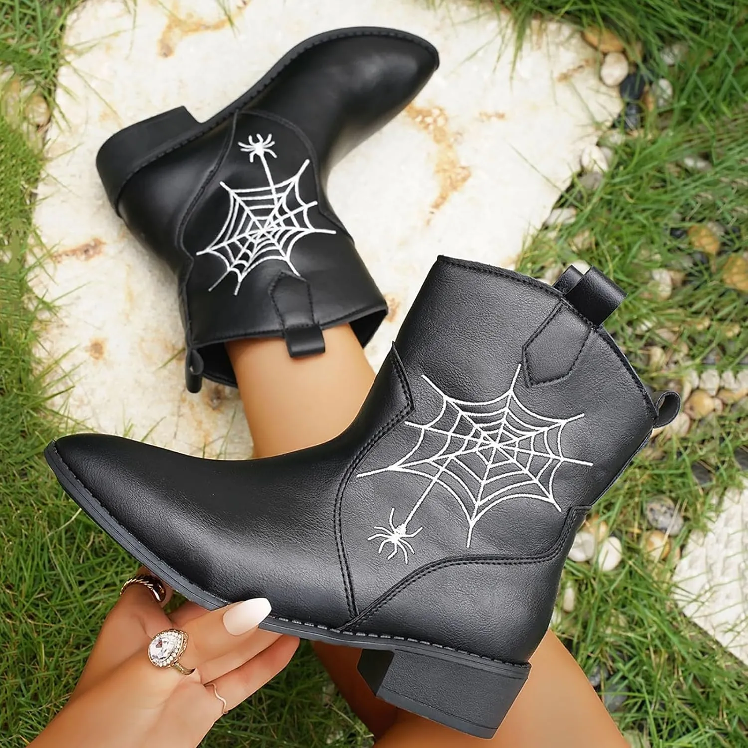 Women's Ankle Boots Ankle Rubber Boots for Women Botas Elegantes Para Mujer Black Boots Womens Black Ankle Boots for Women Comfort Ankle Boot for Sprained Ankle