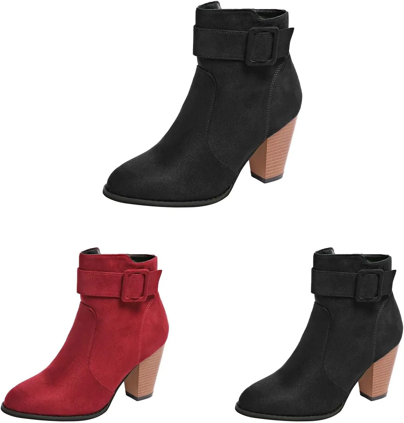 Womens Ankle Boots Bootie Heels for Women High Heel Boots for Women Womens Dressy Dress Ankle Boots Wide Width for Women Low Heel Lace Up Brown Ankle Boots for Women Low Heel Buckle