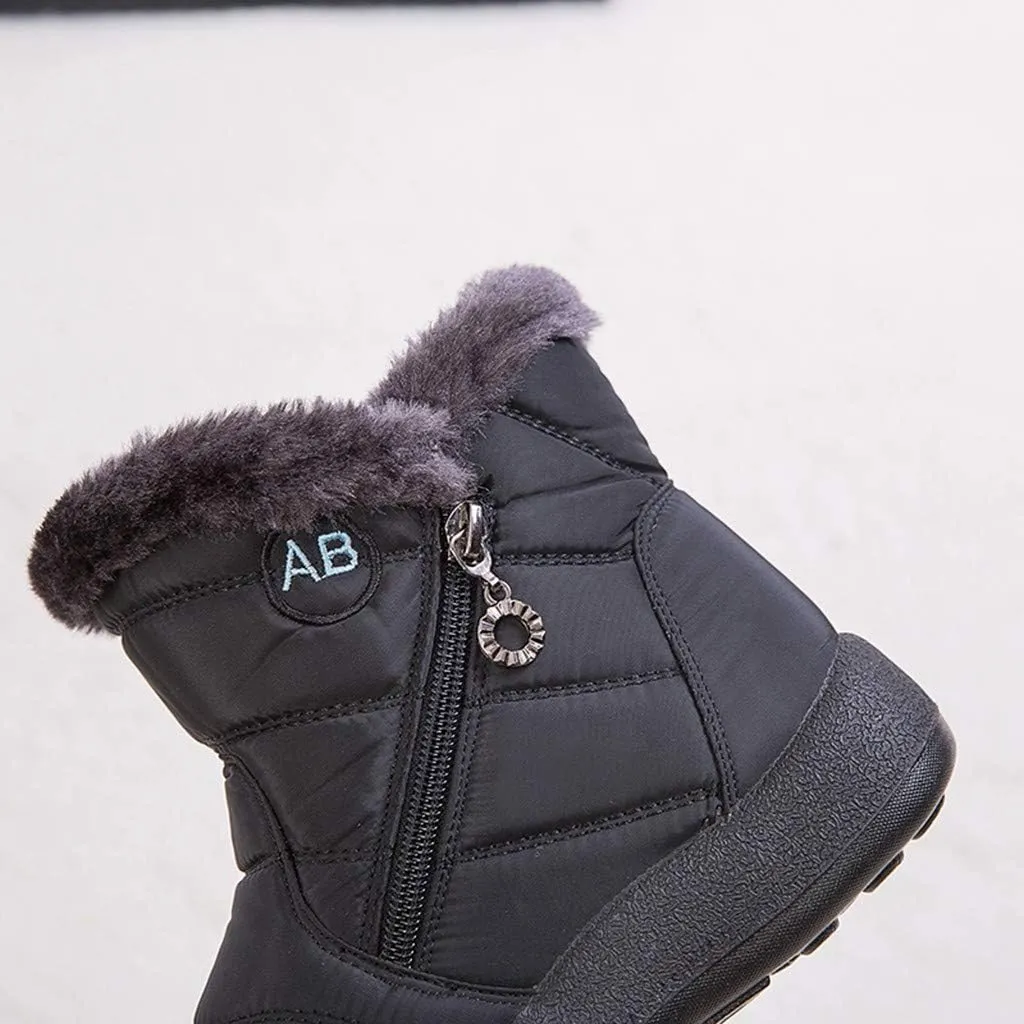 Womens Boots Snow Snow Boots Women Waterproof Insulated with Heel Cup Boots Women Winter Fuzzy Womens Waterproof Boots Tall Zipper Botas De Invierno Contra Agua Mujer