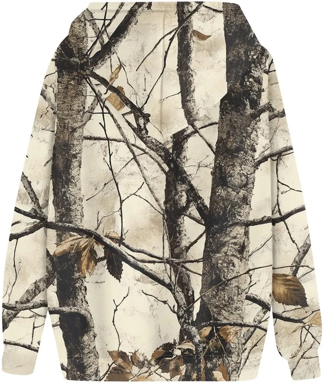 Womens Camo Hoodie Fall Winter Sweatshirt Maple Leaf Print Hoodie Drop Shoulder Long Sleeve Camo Shirt With Pocket