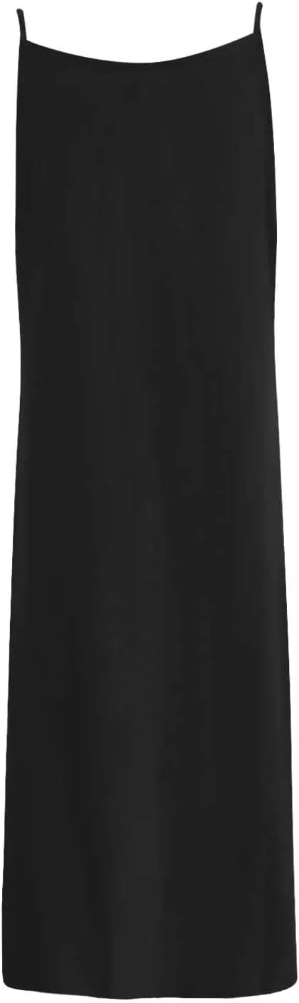 Womens Casual Strappy Sleeveless Beach Dresses High Neck Flowy Loose Long Maxi Dress Split Summer Cami Sundress