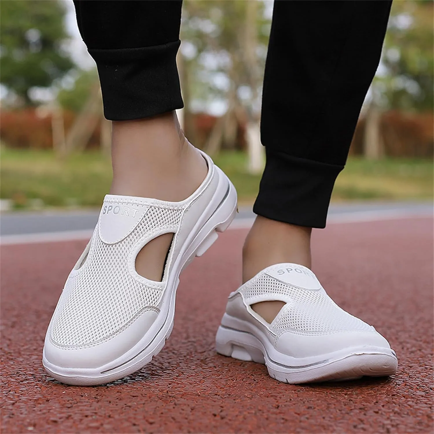 Womens Comfort Breathable Support Sandals Non Slip Orthopedic Sports Sandals Outdoor Casual Walking Slip Sneakers Mules Closed Toe Lightweight Open Back Breathable Slippers for Women Men
