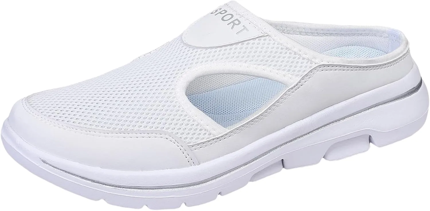 Womens Comfort Breathable Support Sandals Non Slip Orthopedic Sports Sandals Outdoor Casual Walking Slip Sneakers Mules Closed Toe Lightweight Open Back Breathable Slippers for Women Men