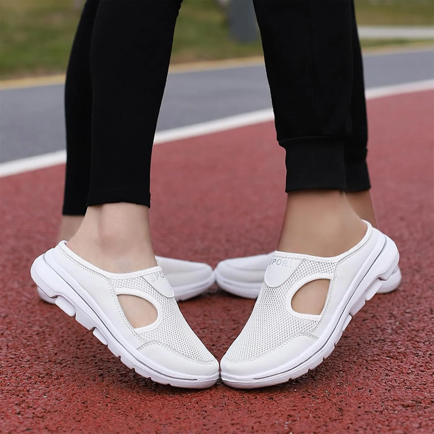 Womens Comfort Breathable Support Sandals Non Slip Orthopedic Sports Sandals Outdoor Casual Walking Slip Sneakers Mules Closed Toe Lightweight Open Back Breathable Slippers for Women Men