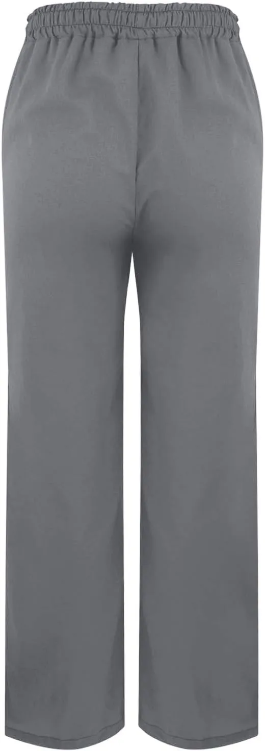 Women's Cotton Linen Drawstring High Waisted Pants Lounge Beach Summer Palazzo Casual Loose Fit Wide Leg Trousers