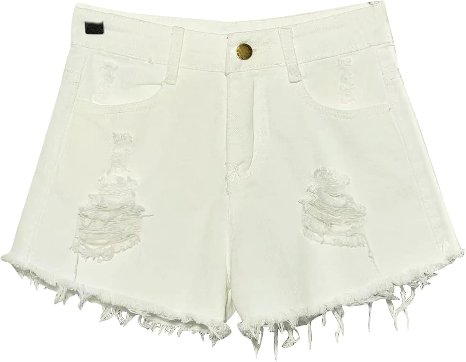 Womens Denim Shorts High Waisted Ripped Distressed Jean Shorts Plus Size Frayed Raw Hem Casual Shorts with Pockets