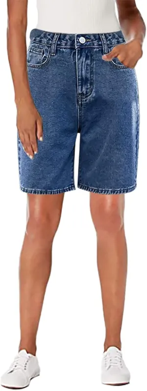 Womens Jean Shorts High Waisted Summer 2025 Stretch Cropped Bermuda Shorts Trendy Casual Denim Shorts Loose Fit Jorts