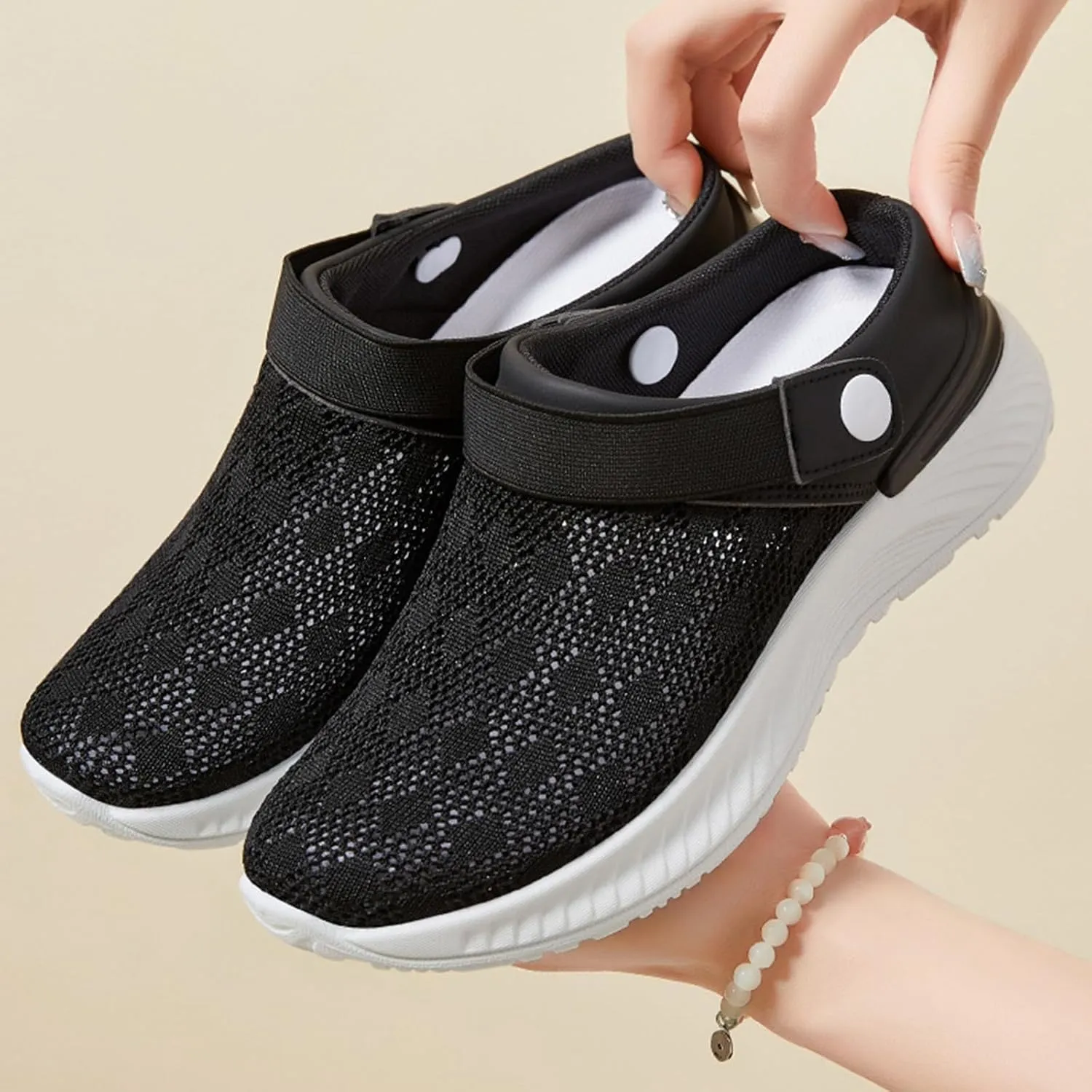Women's Mules Breathable Mesh Slippers Lightweight Comfortable Platform Sneakers Summer Casual Walking Shoes 2025 Fashion
