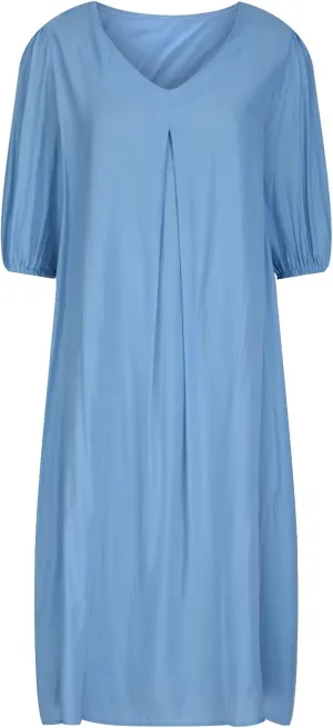 Women's Spring Summer Dress 2025 Puff Short Sleeve V Neck Midi Dresses Casual Comfort Cotton Linen Lightweight Dress