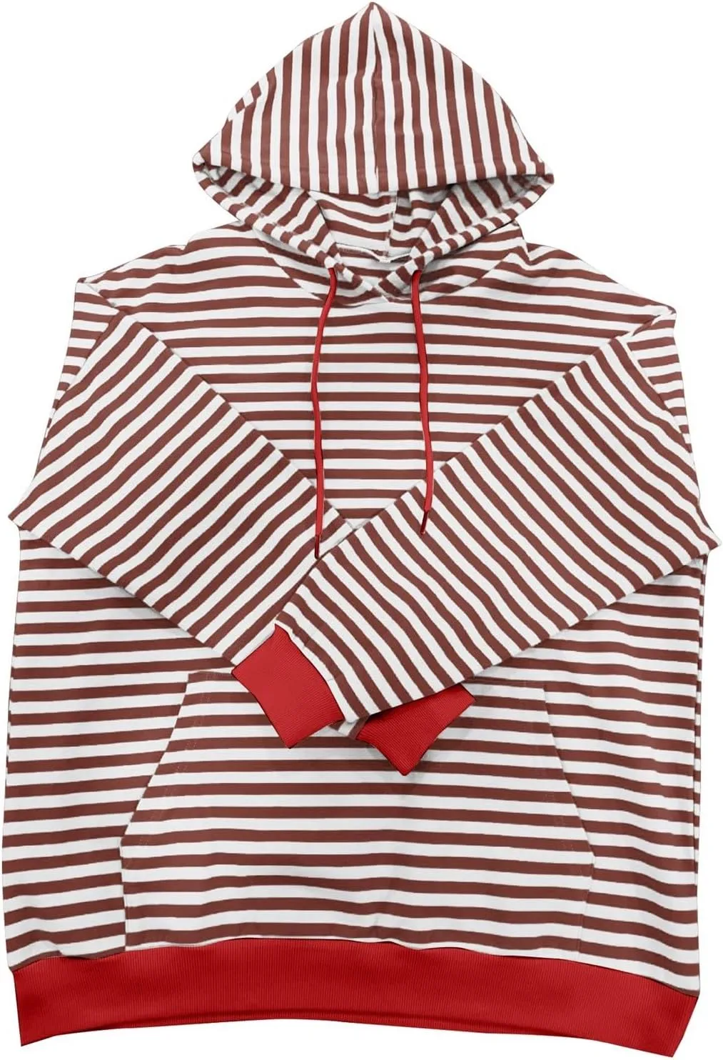 Womens Stripe Hoodies Oversized Sweatshirts Striped Color Block Drawstring Loose Pullover 2024 Fall Casual Hoodie Y2K