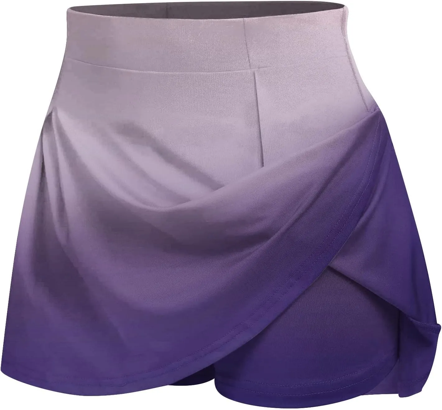 Womens Summer Skirt Shorts Skort Layered Ruffle Mini Skirts with Shorts Flowy Athletic Shorts High Waisted Tennis Skirts