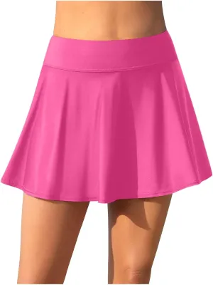 Womens Swim Skirts Tummy Control Swimsuits Skirt High Waisted Bathing Suit Bottoms Stretch Quick Dry Bikini Bottoms