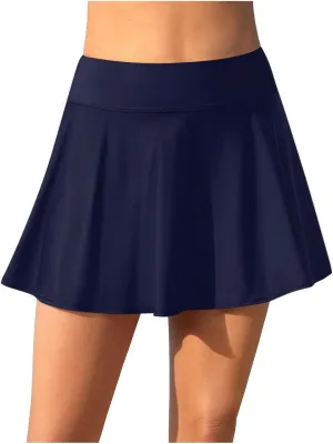 Womens Swim Skirts Tummy Control Swimsuits Skirt High Waisted Bathing Suit Bottoms Stretch Quick Dry Bikini Bottoms