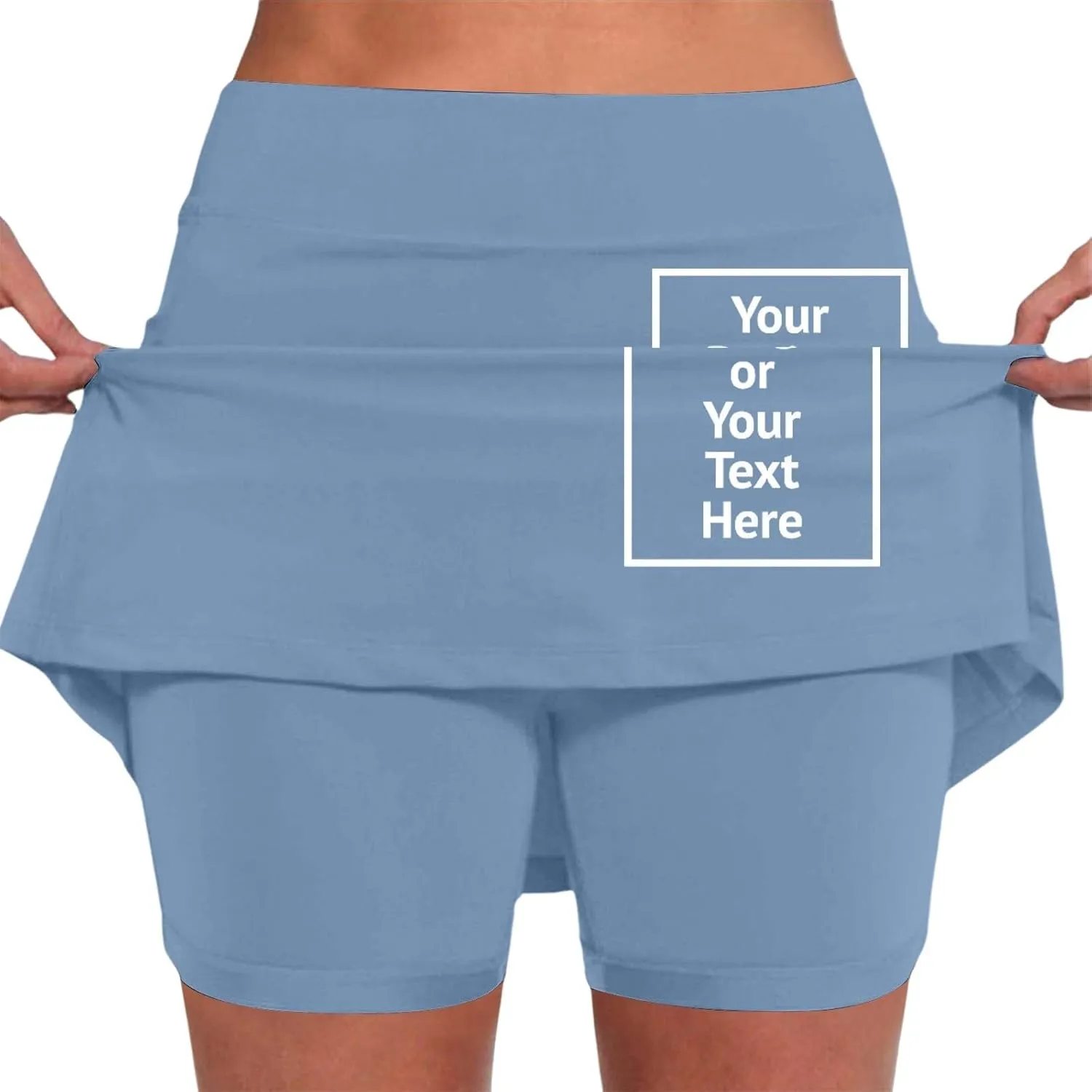 Women's Trendy 2 in 1 Skorts Tummy Control Active Elastic Waist Gym Skirt Shorts Soft Comfy Workout Athletic Shorts
