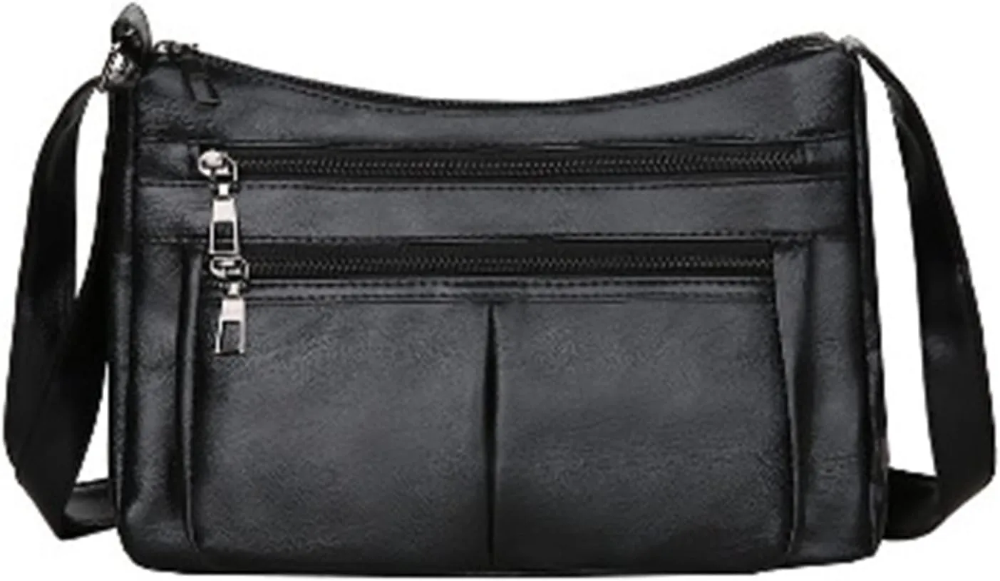 Women's Trendy Purses Vegan Leather Hobo Handbags Small Quilted Crossbody Bags for Women Womens Shoulder Purse(Black)