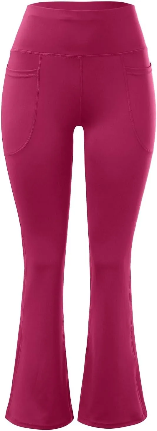 Womens Yoga Pants Pockets High Waist Workout Pants Casual Trousers Knee Length Yoga Pants