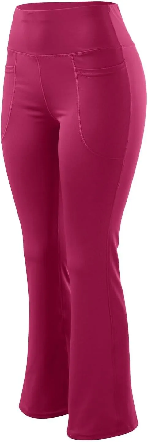 Womens Yoga Pants Pockets High Waist Workout Pants Casual Trousers Knee Length Yoga Pants