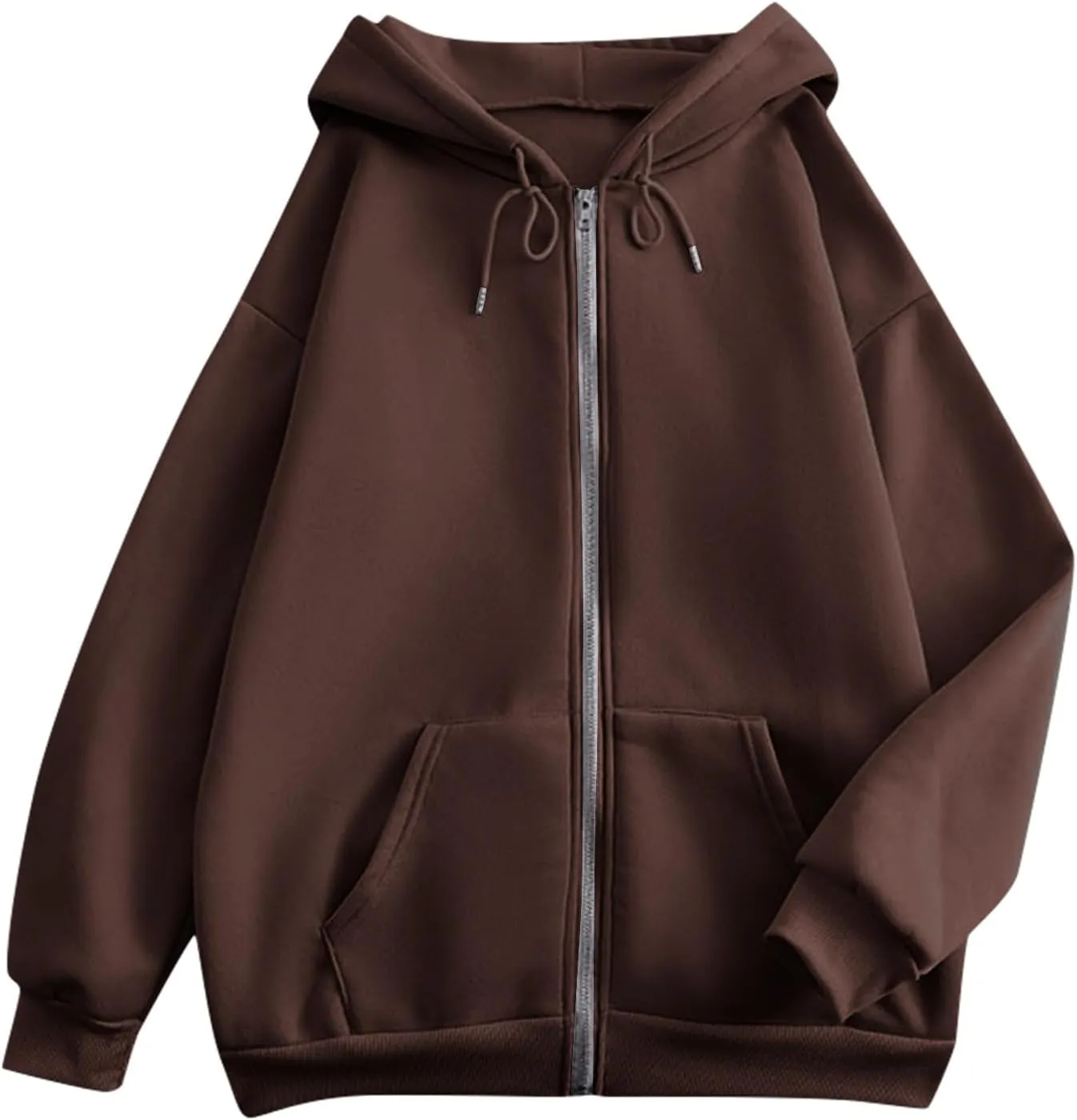 Womens Zip Up Hoodies Sweatshirt Long Sleeve Oversized Fleece Y2K Jacket Fall Outfits Fashion Clothes