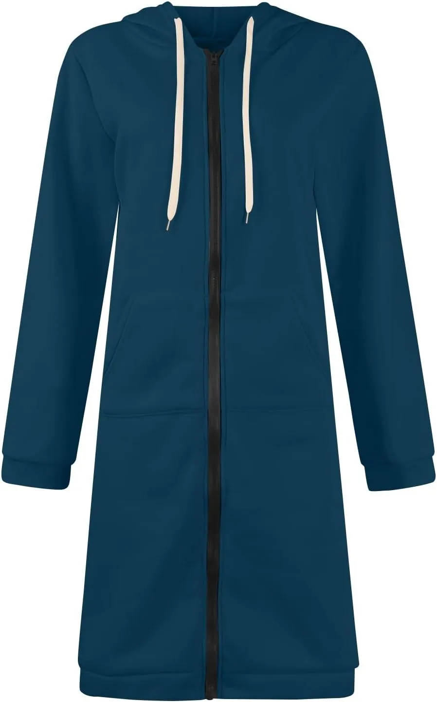 Women's Zip Up Long Hoodies Long Sleeve Drawstring Hooded Sweatshirts 2025 Fall Oversized Fleece Jackets with Pockets